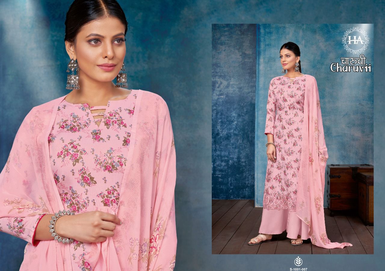Harshit Fashion Charuvii Karachi Dress Material Catalog Lowest Price